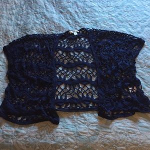 Navy blue knitted Dress Barn shrug